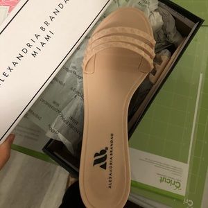 Alexandria Brandeo plastic sandals nude beige